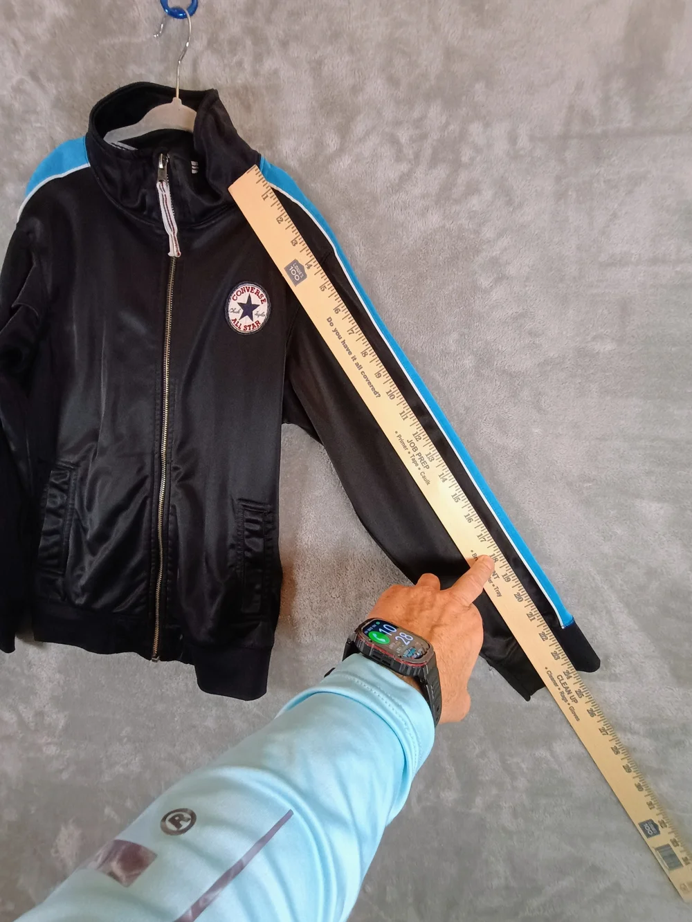 Boys Converse Full Zip Track Jacket with Blue Stripe Size 10/12